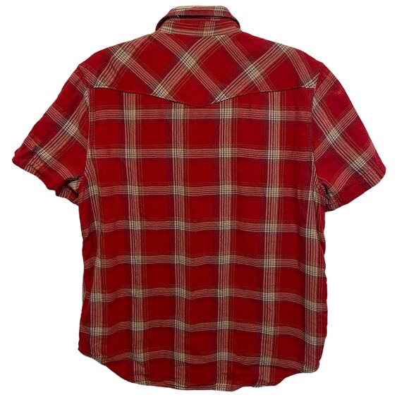 Lucky Brand Double-Faced Button Shirt Mens Large Red Plaid Classic Western Top - Picture 3 of 6